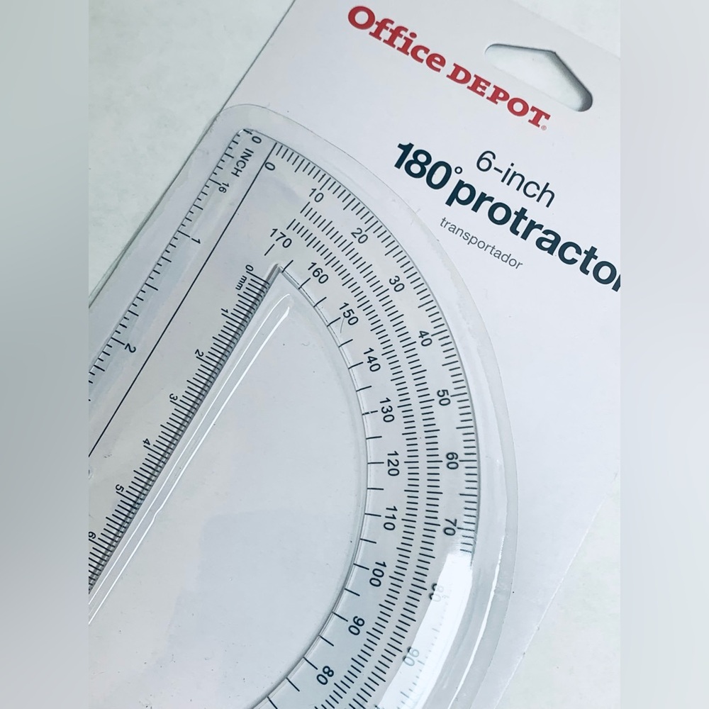 NWT PROTRACTOR Clear 6 inch 180 degrees Office Depot